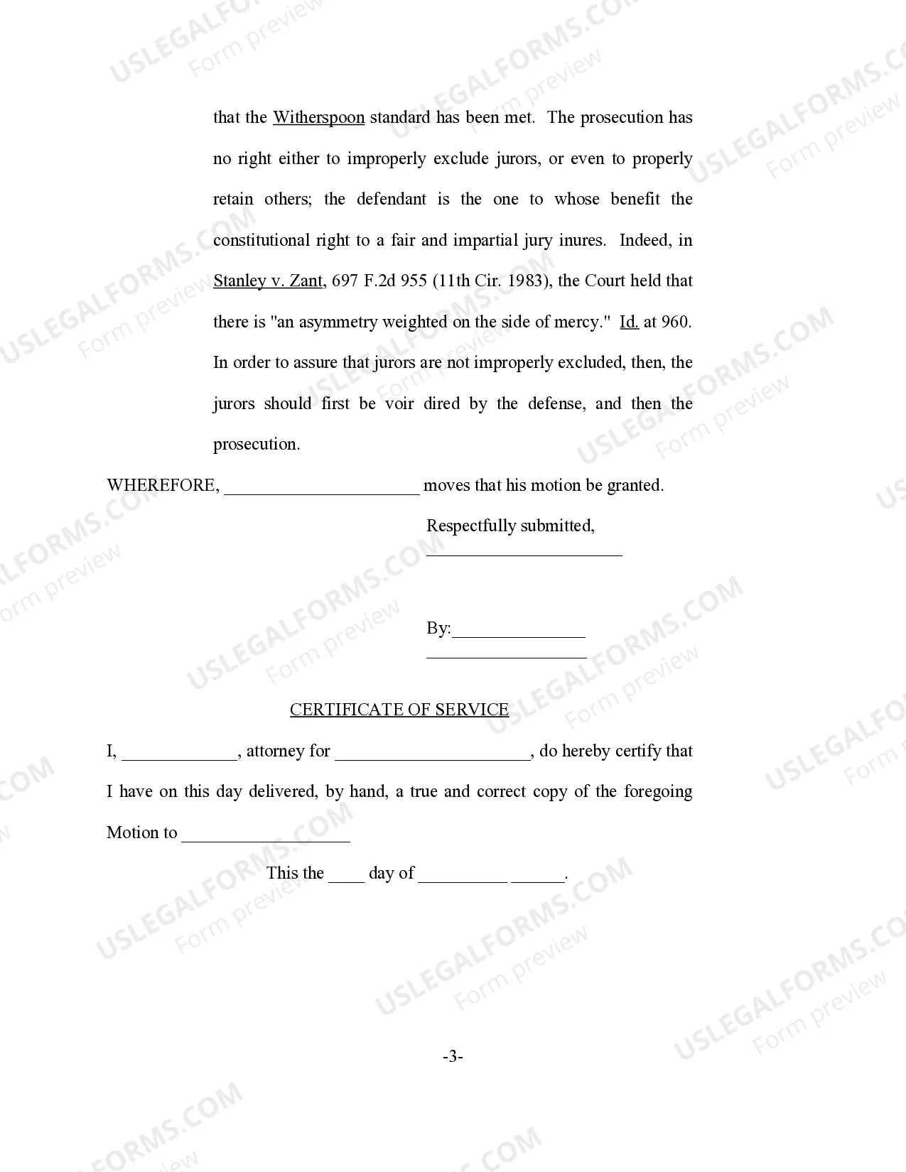 Preview Motion for Opportunity to Rehabilitate Any Prospective Juror Who Expresses Reticence When Asked to Kill a Fellow Human Being