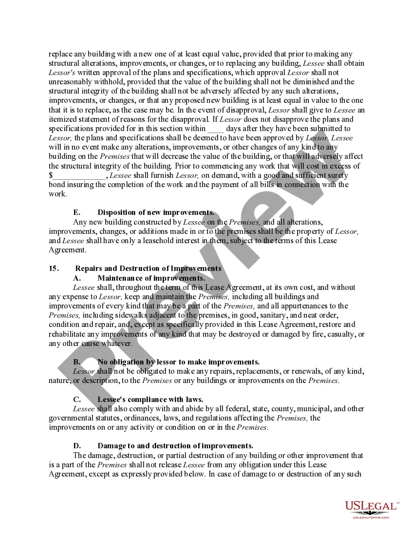 Get Commercial Ground Lease with Lessee to Construct Improvements - Real Estate Rental Preview Commercial Ground Lease with Lessee to Construct Improvements - Real Estate Rental