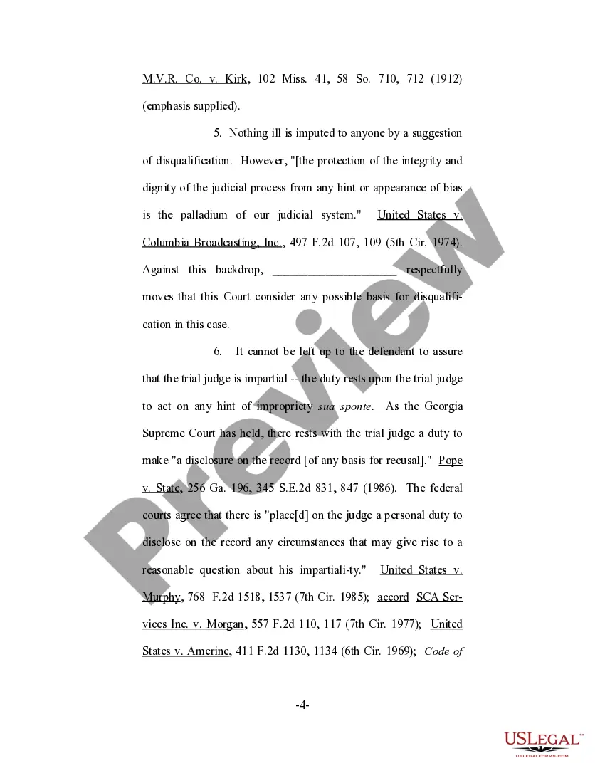 Get Motion for Disclosure of Any Possible Basis of Judicial Recusal Preview Motion for Disclosure of Any Possible Basis of Judicial Recusal