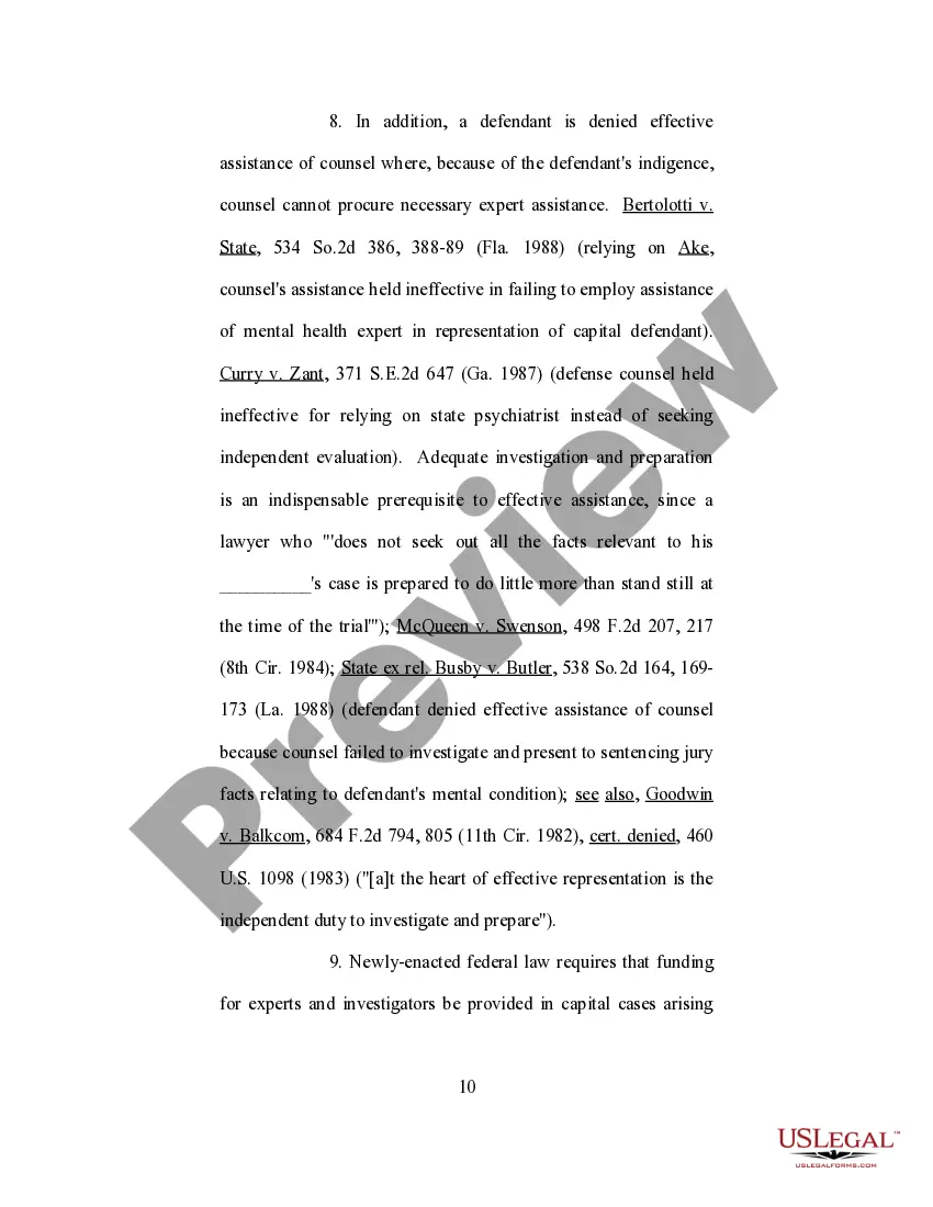 Get Ex Parte Motion for Funds for Expert Assistance in the Fields of Psychiatry - Psychology and Mitigation Investigation Preview Ex Parte Motion for Funds for Expert Assistance in the Fields of Psychiatry - Psychology and Mitigation Investigation