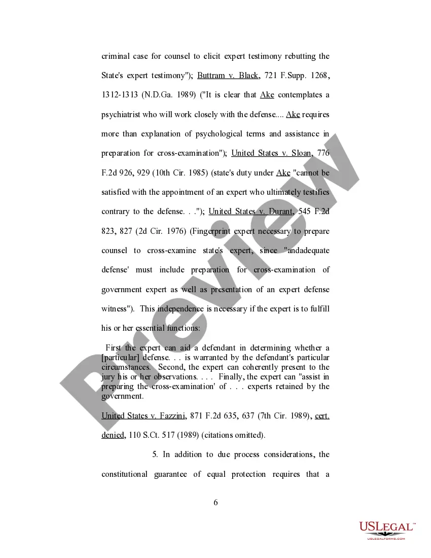 Get Ex Parte Motion for Funds for Expert Assistance in the Fields of Psychiatry - Psychology and Mitigation Investigation Preview Ex Parte Motion for Funds for Expert Assistance in the Fields of Psychiatry - Psychology and Mitigation Investigation