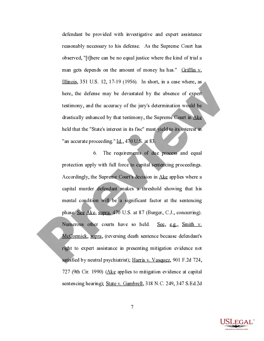 Get Ex Parte Motion for Funds for Expert Assistance in the Fields of Psychiatry - Psychology and Mitigation Investigation Preview Ex Parte Motion for Funds for Expert Assistance in the Fields of Psychiatry - Psychology and Mitigation Investigation