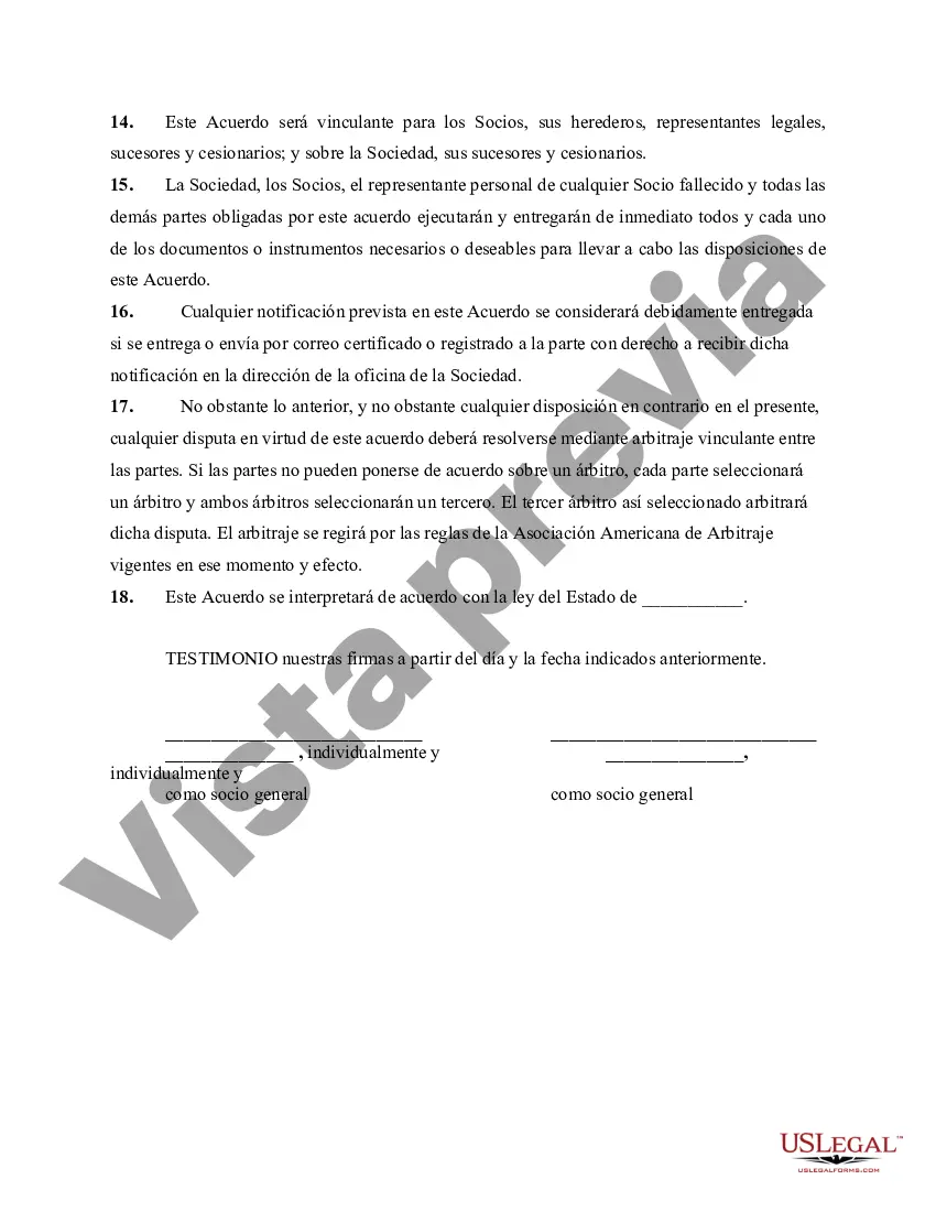 Preview Acuerdo de compra venta entre socios de sociedad general con dos socios