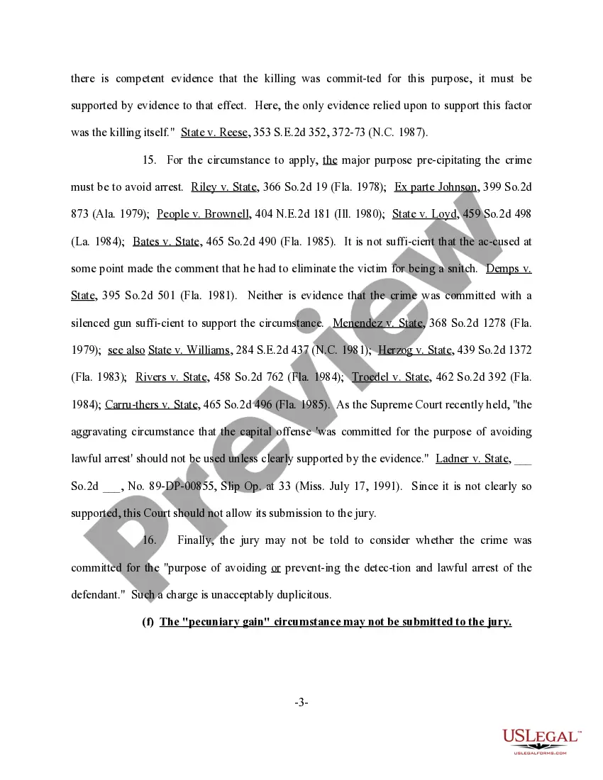 Get Motion to Bar Use of Certain Aggravating Circumstances Preview Motion to Bar Use of Certain Aggravating Circumstances