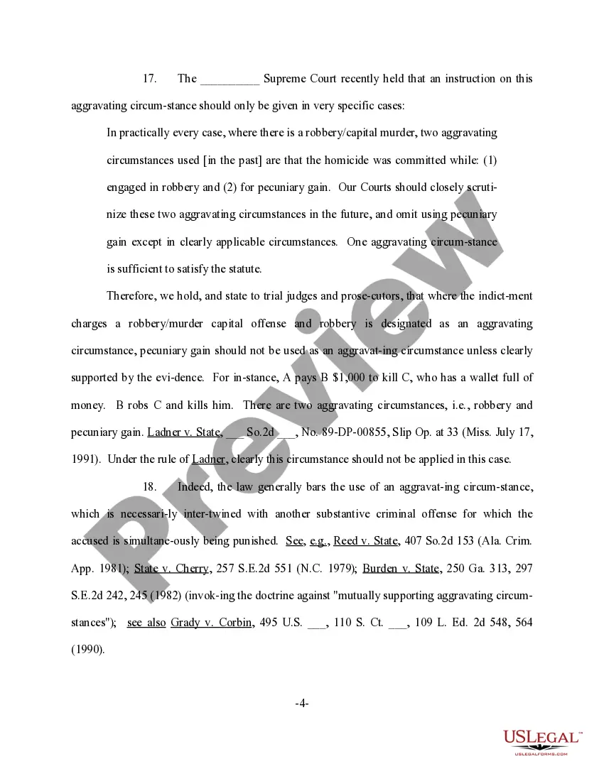 Get Motion to Bar Use of Certain Aggravating Circumstances Preview Motion to Bar Use of Certain Aggravating Circumstances