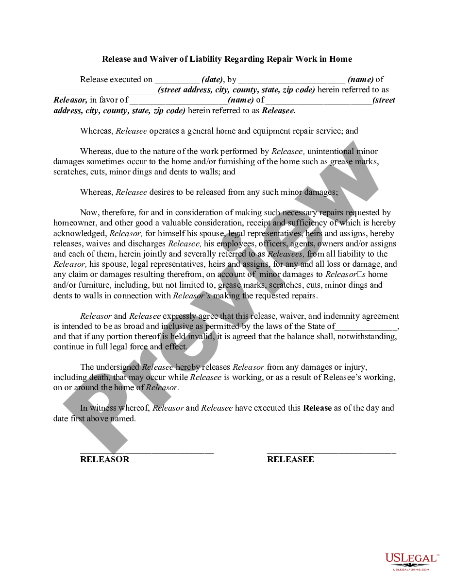 texas-release-and-waiver-of-liability-regarding-repair-work-in-home