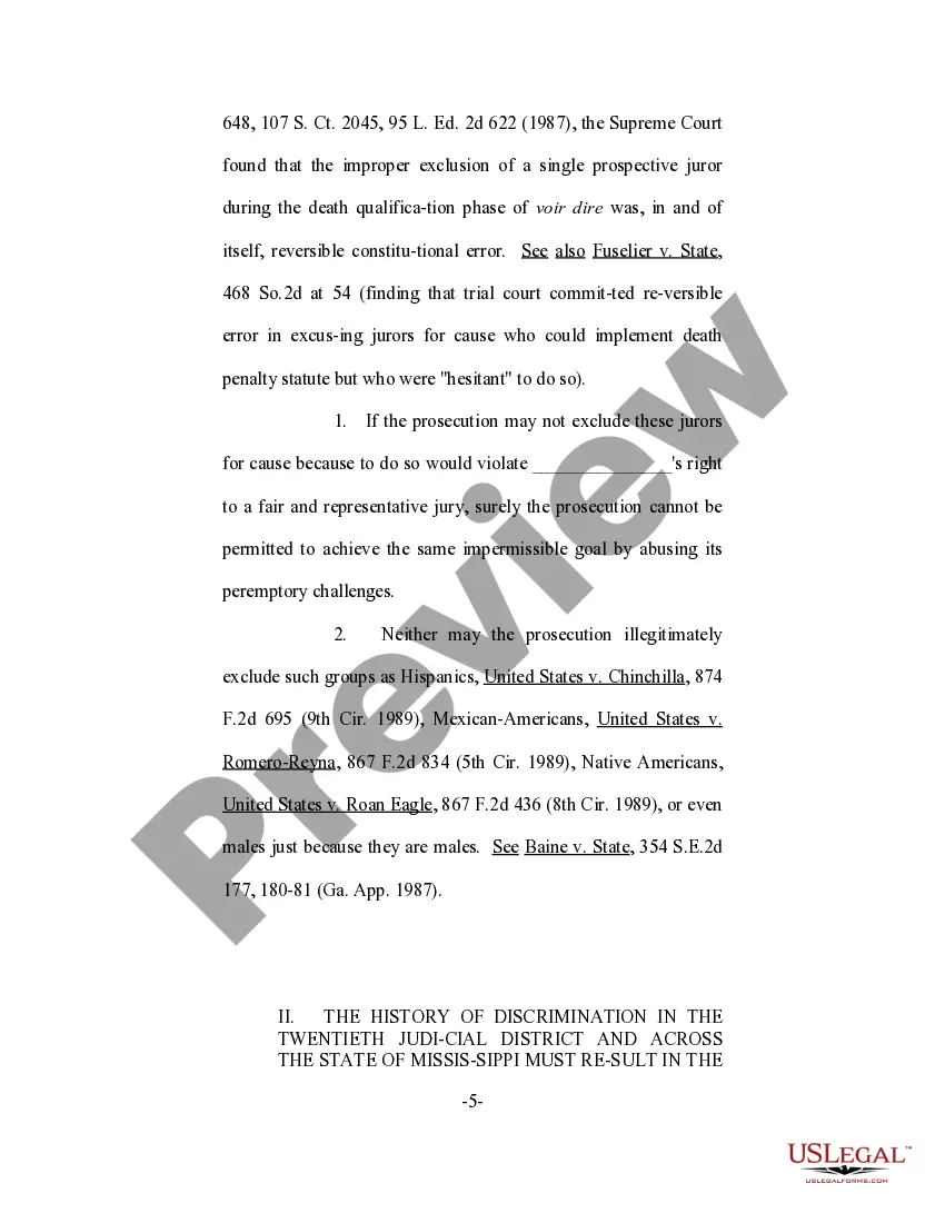 Preview Motion to Preclude the Prosecution from Using Peremptory Challenges to Exclude Black Persons and Members of Other Groups