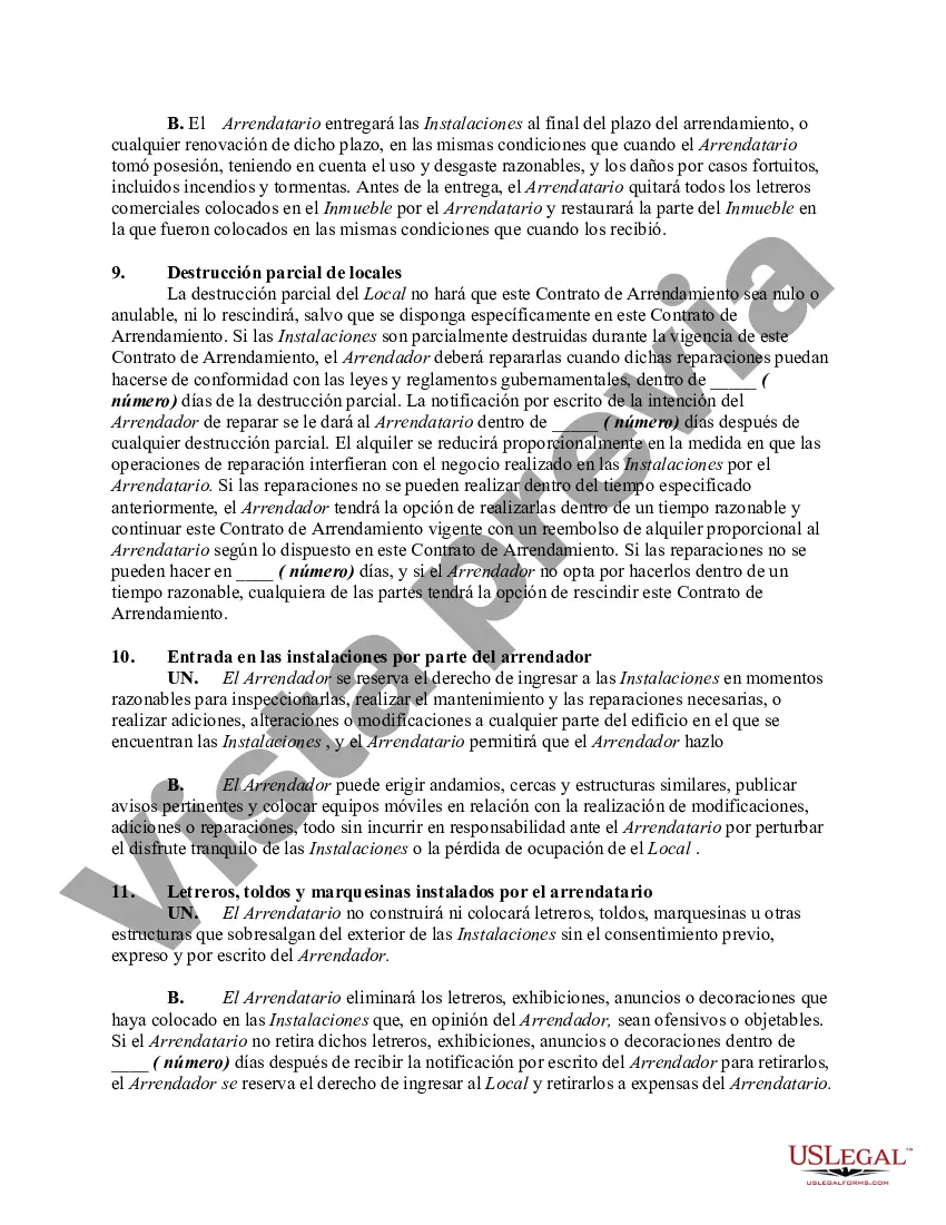 Preview Contrato de arrendamiento de alquiler para negocios