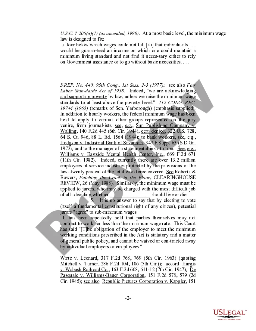 Get Motion for Compensation of Jurors at Current Wages and For Reimbursement of Primary Care Costs Preview Motion for Compensation of Jurors at Current Wages and For Reimbursement of Primary Care Costs