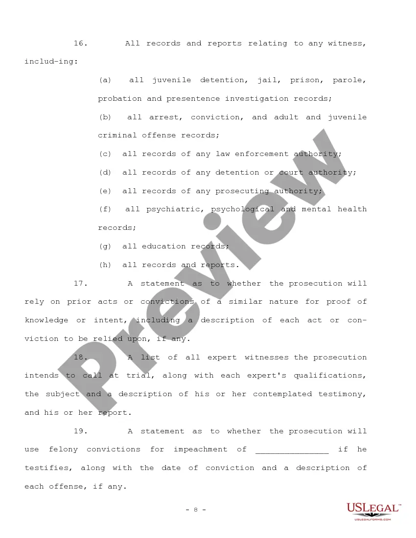 Get Motion for Discovery of Information Necessary to Receive a Fair Trial Preview Motion for Discovery of Information Necessary to Receive a Fair Trial