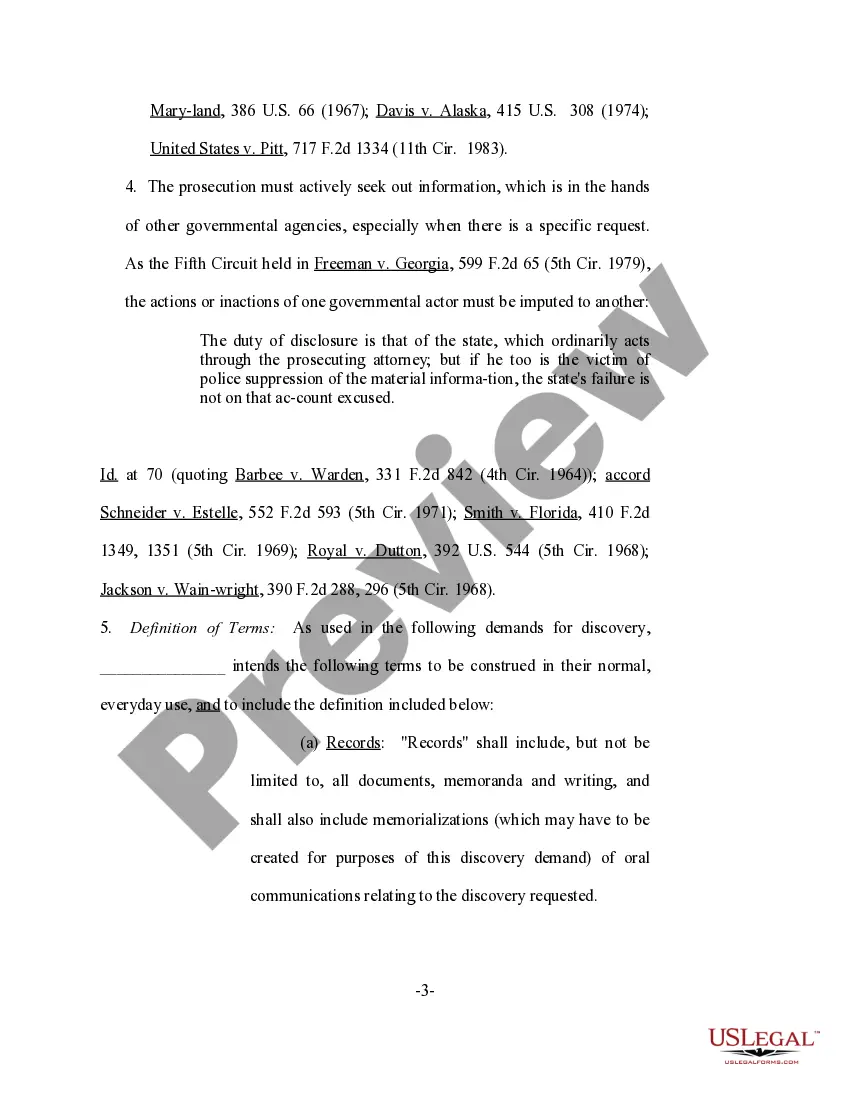 Get Motion for Discovery of Information Regarding State Experts Preview Motion for Discovery of Information Regarding State Experts
