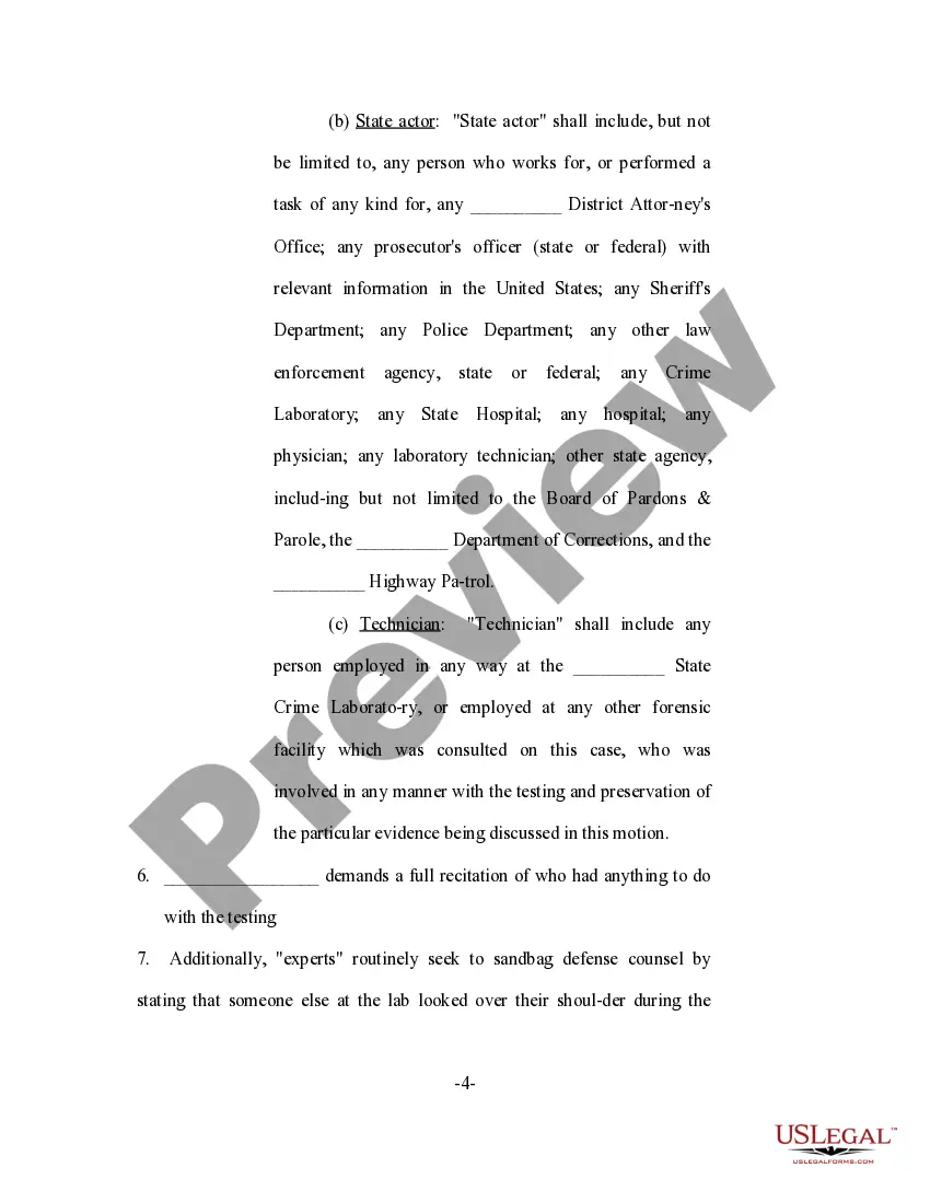 Get Motion for Discovery of Information Regarding State Experts Preview Motion for Discovery of Information Regarding State Experts