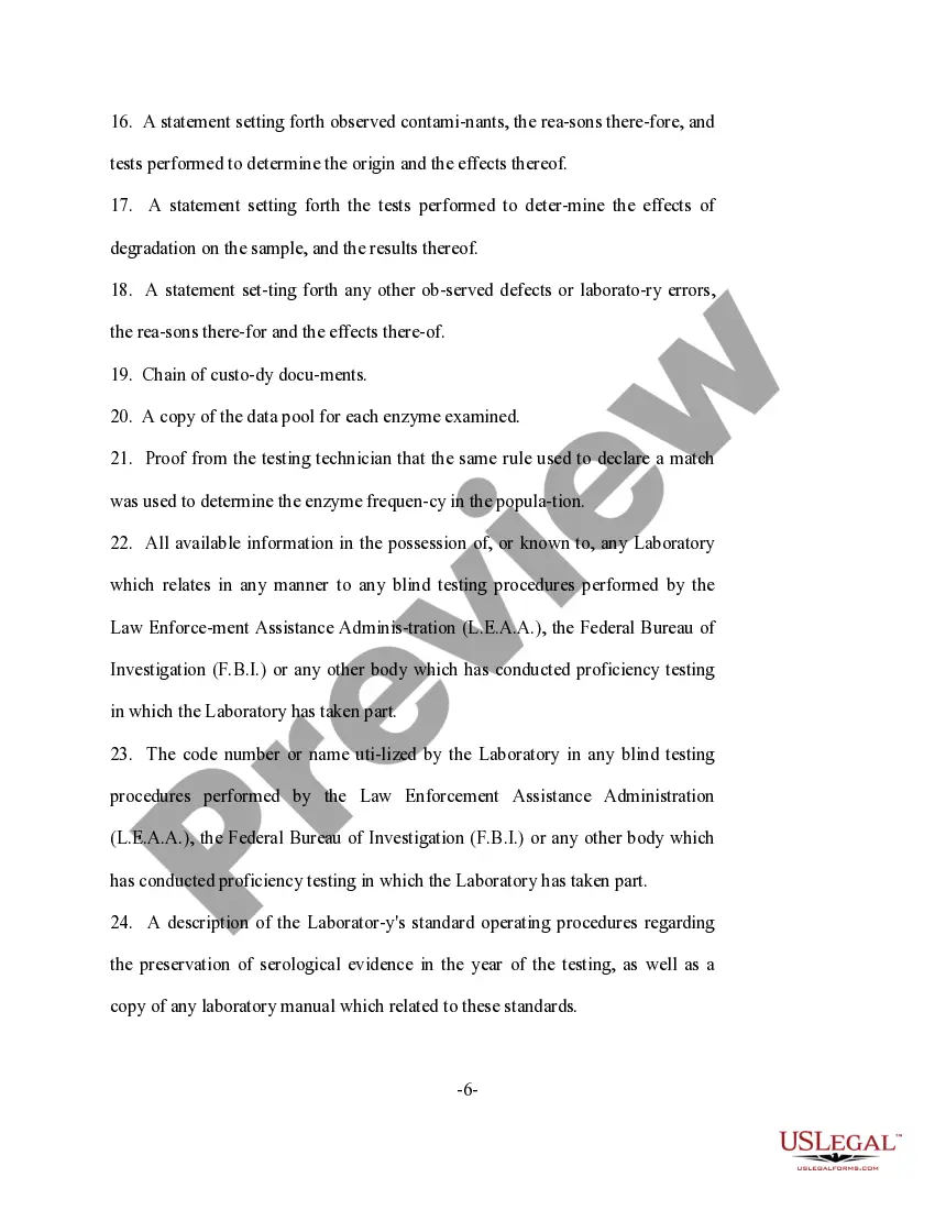 Get Motion for Discovery of Information Regarding State Experts Preview Motion for Discovery of Information Regarding State Experts