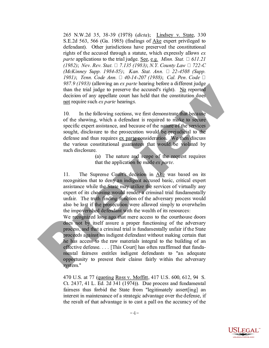 page 3 Motion for Permission to Proceed Ex Parte on Applications for Funds preview