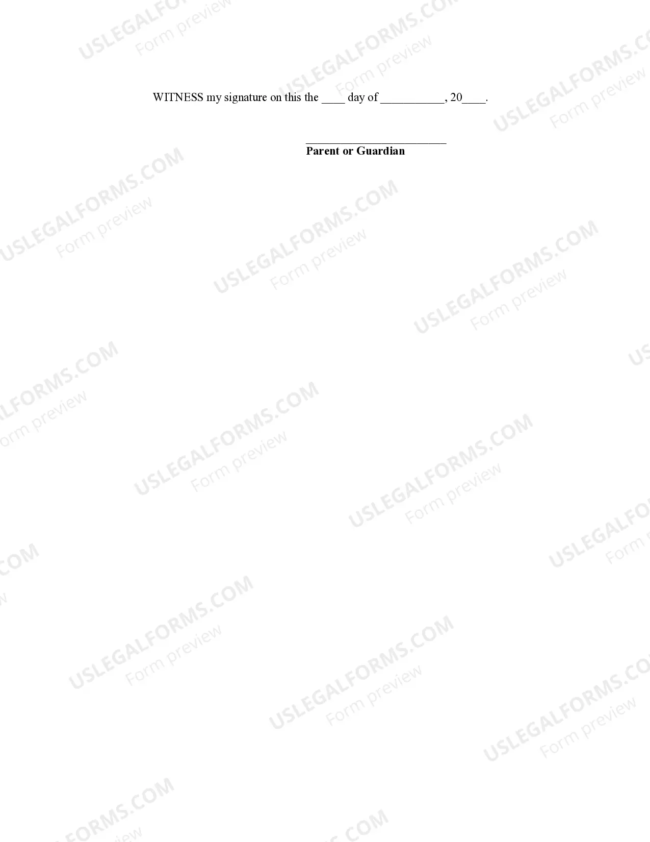 Preview Release and Waiver of Liability Given by Customer in Favor of Owner / Operator of Pony Rides including Assumption of all Risks of Personal Bodily Injury