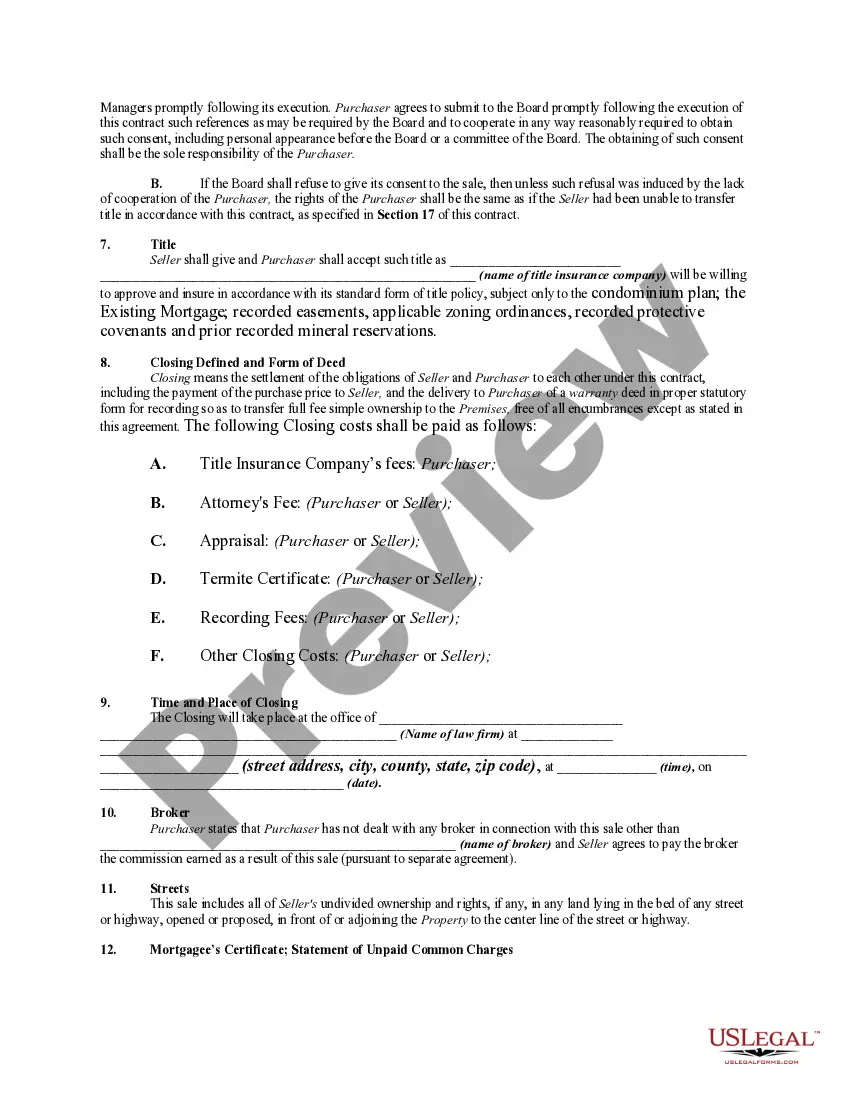 Get Agreement to Purchase Condominium with Purchase Money Mortgage Financing by Seller, and Subject to Existing Mortgage Preview Agreement to Purchase Condominium with Purchase Money Mortgage Financing by Seller, and Subject to Existing Mortgage