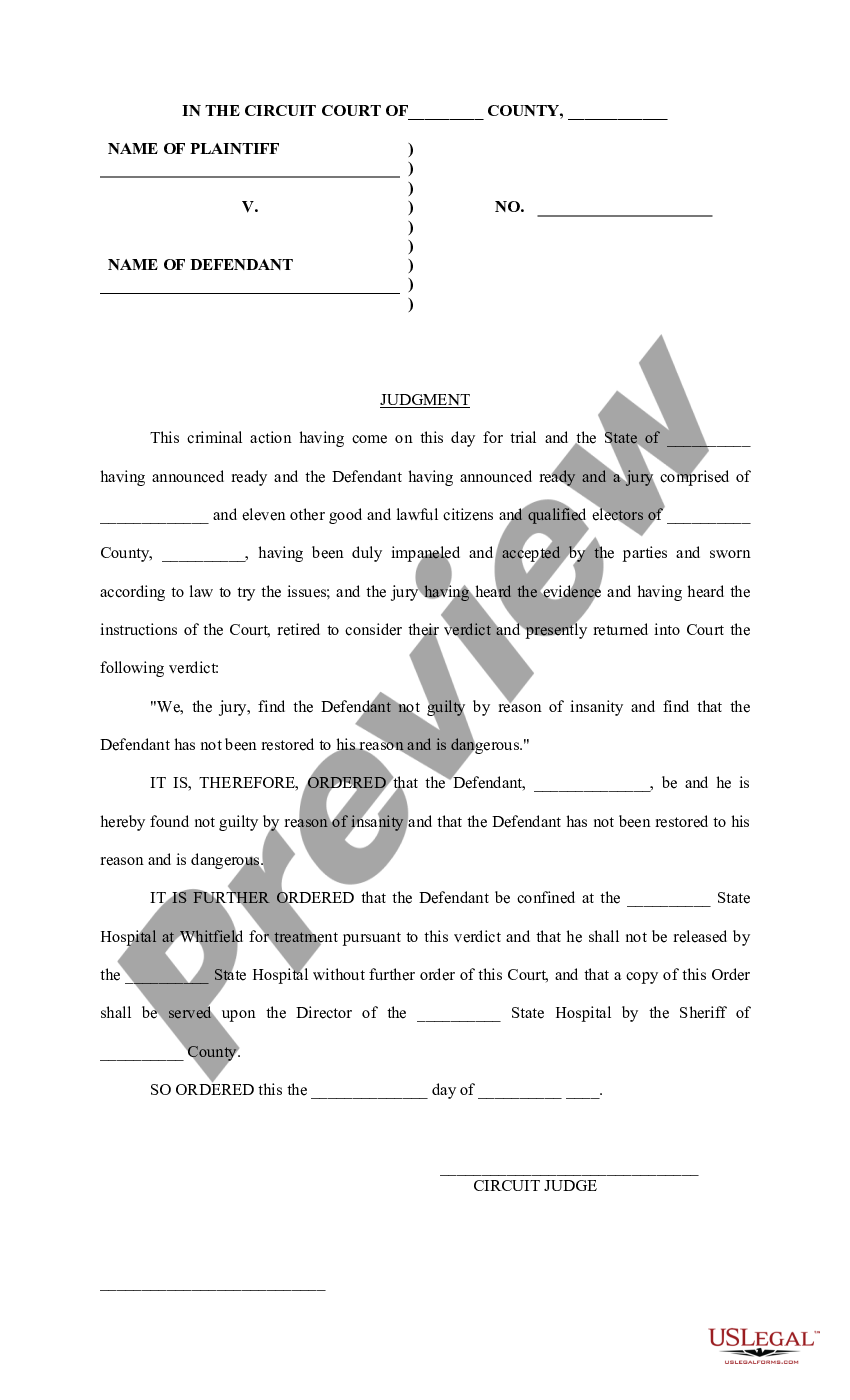 Judgment - Judgments Circuit Court | US Legal Forms