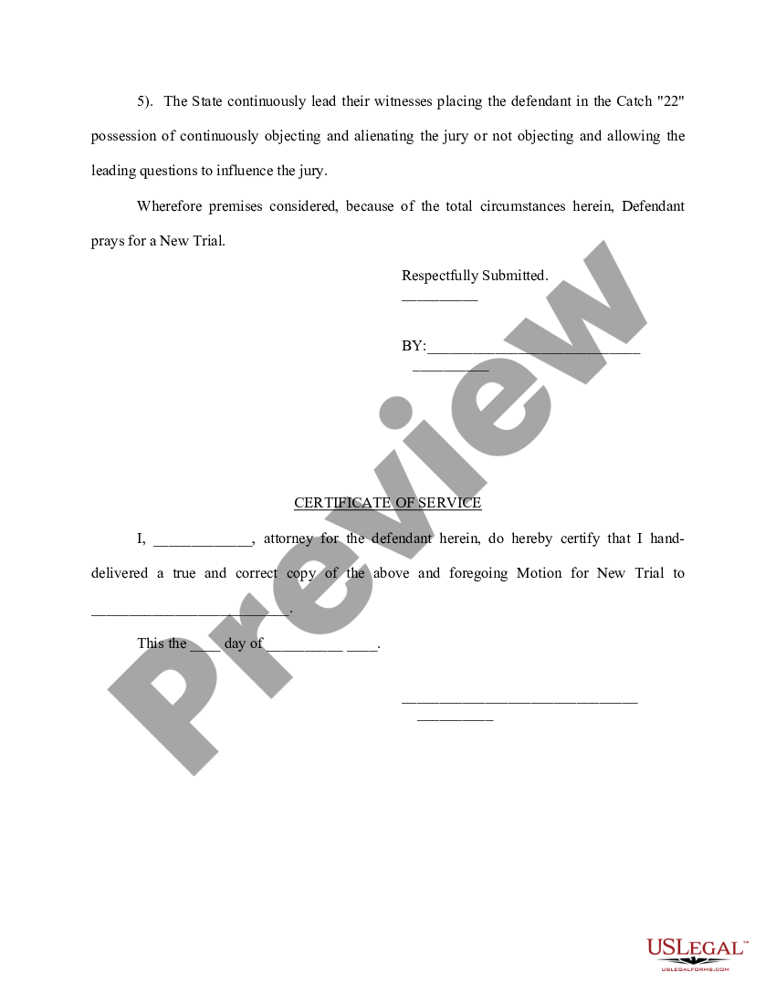 Motion for New Trial Motion For Trial Request US Legal Forms