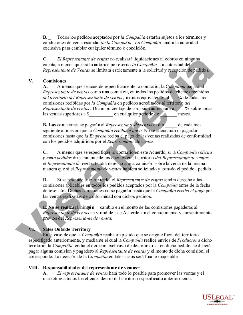 Preview Acuerdo entre un distribuidor y un representante de ventas