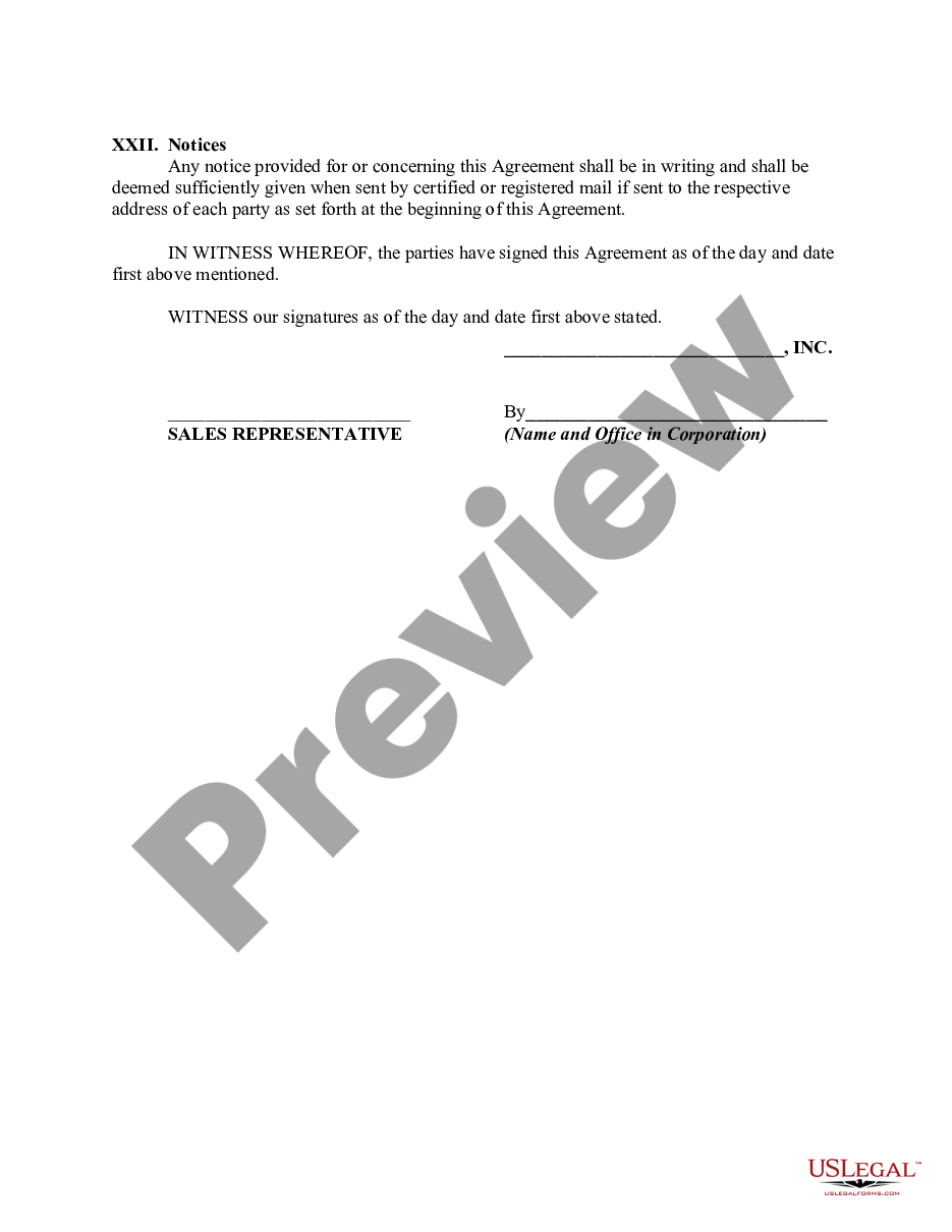 page 4 Agreement between a Distributor and Sales Representative preview
