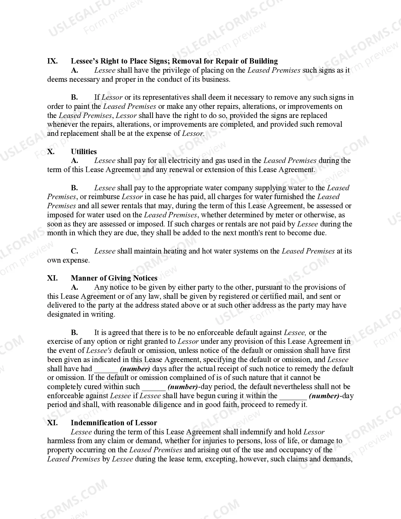 Preview Lease of Supermarket - Real Estate Rental