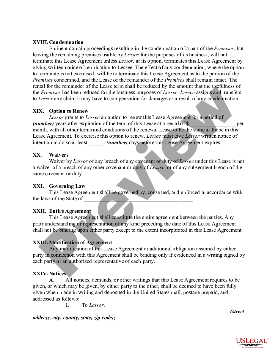 page 5 Lease of Restaurant preview