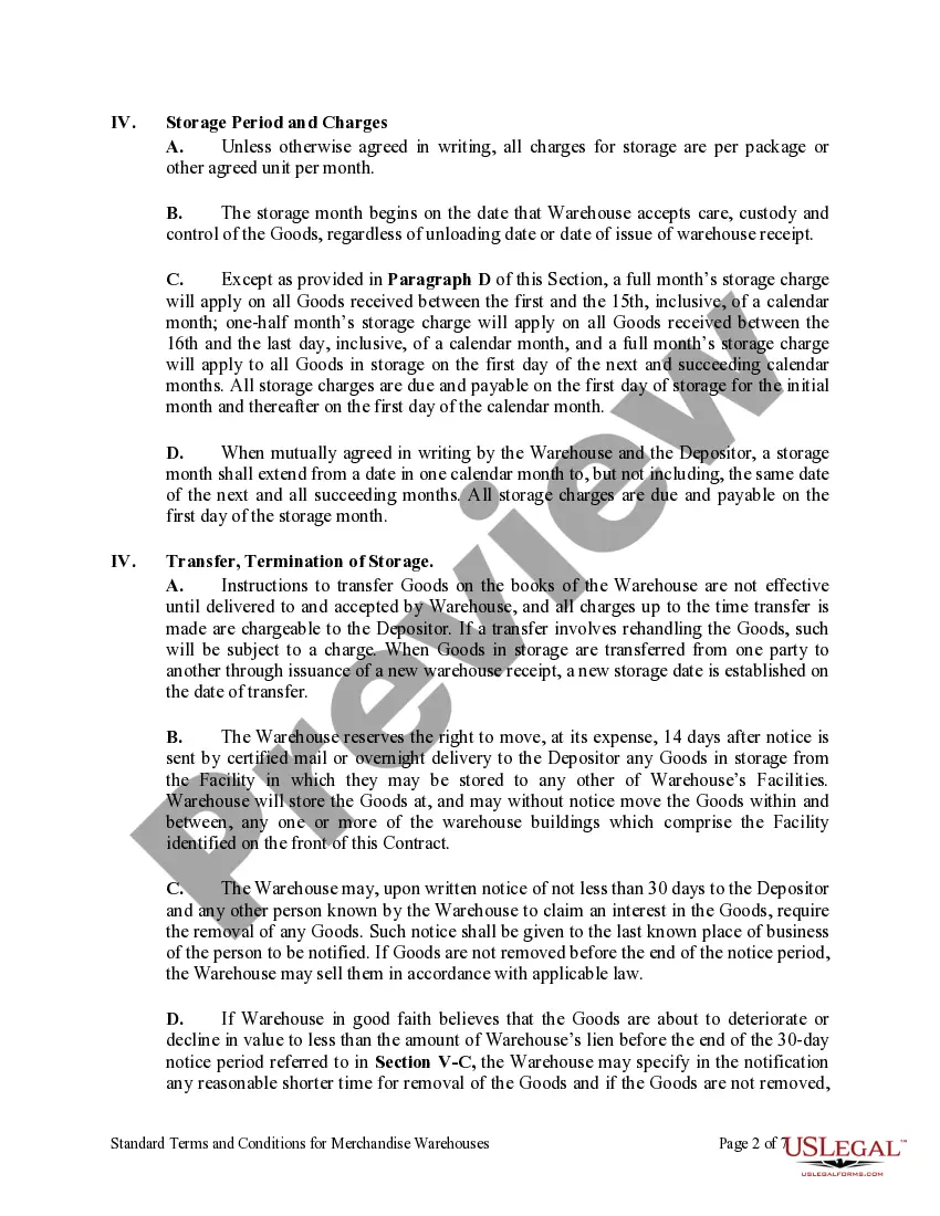 Get Standard Terms and Conditions for Merchandise Warehouses Preview Standard Terms and Conditions for Merchandise Warehouses