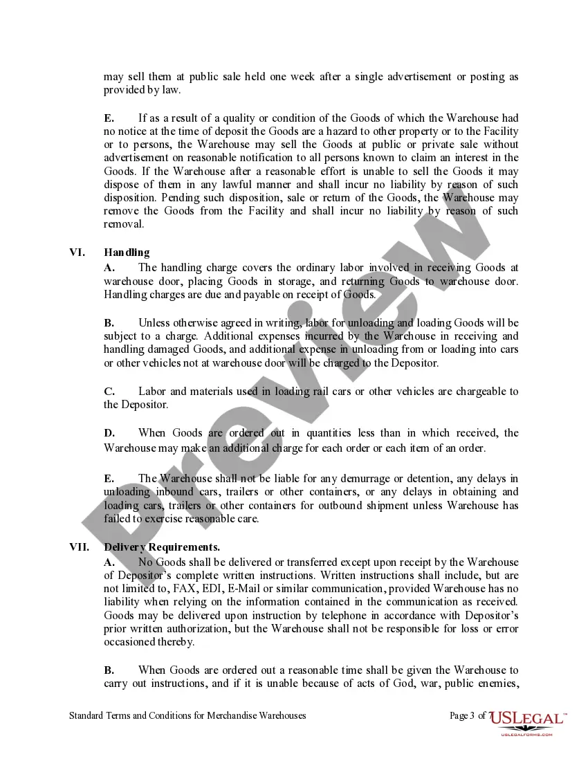 Get Standard Terms and Conditions for Merchandise Warehouses Preview Standard Terms and Conditions for Merchandise Warehouses