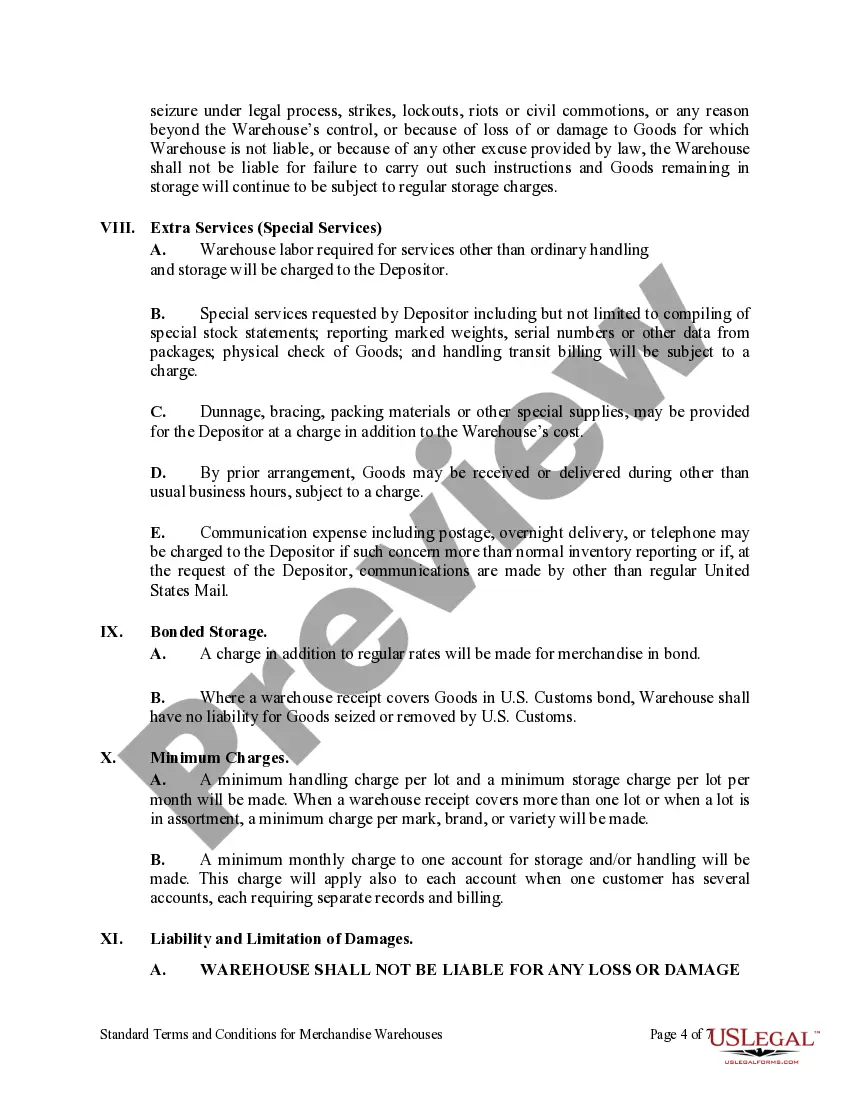 Get Standard Terms and Conditions for Merchandise Warehouses Preview Standard Terms and Conditions for Merchandise Warehouses