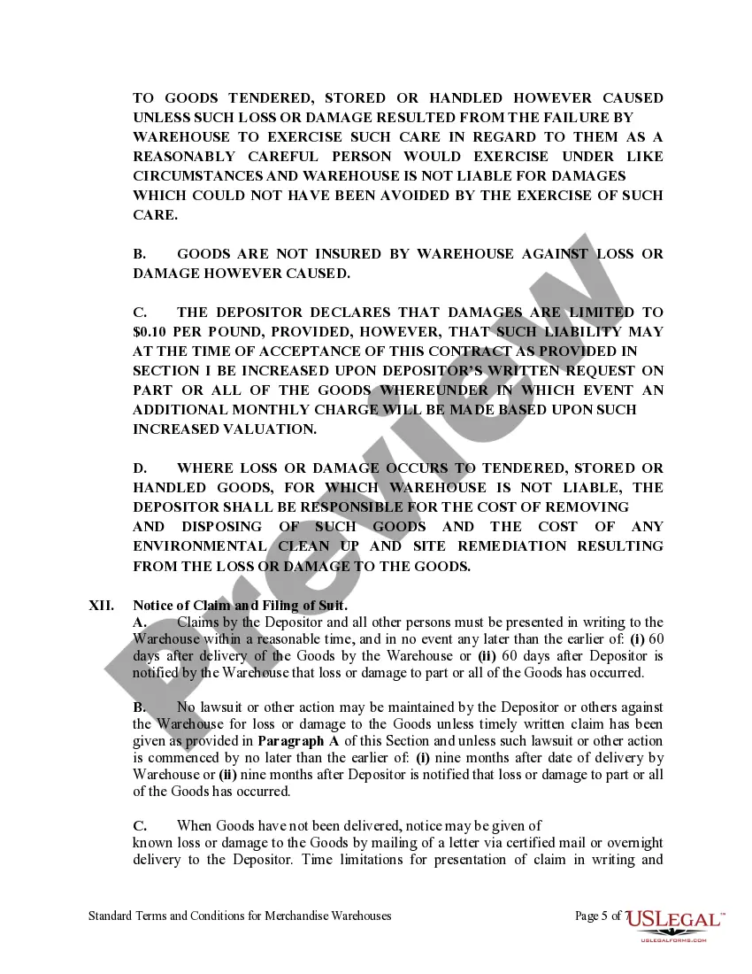 Get Standard Terms and Conditions for Merchandise Warehouses Preview Standard Terms and Conditions for Merchandise Warehouses