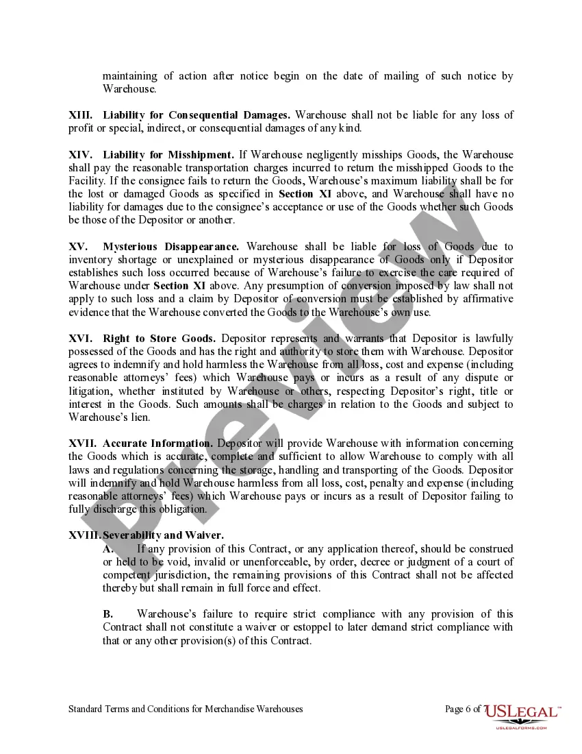 Get Standard Terms and Conditions for Merchandise Warehouses Preview Standard Terms and Conditions for Merchandise Warehouses