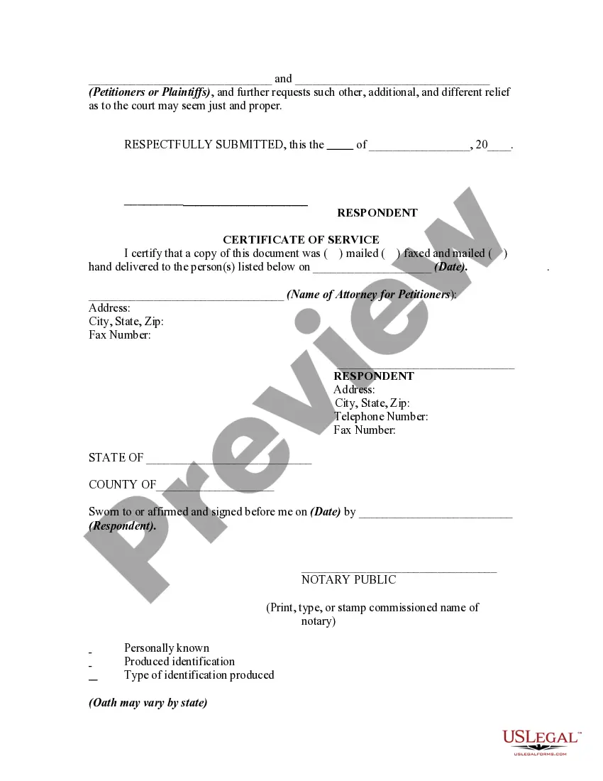 Get Answer by Natural Father Denying Consent to Adopt or Abandonment and Alleging that Consent not Given Preview Answer by Natural Father Denying Consent to Adopt or Abandonment and Alleging that Consent not Given
