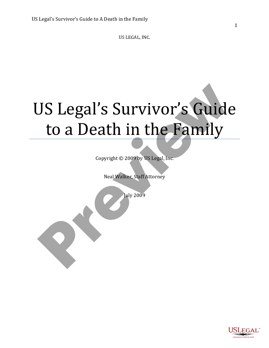 page 0 US Legal's Survivor's Guide to A Death in the Family preview