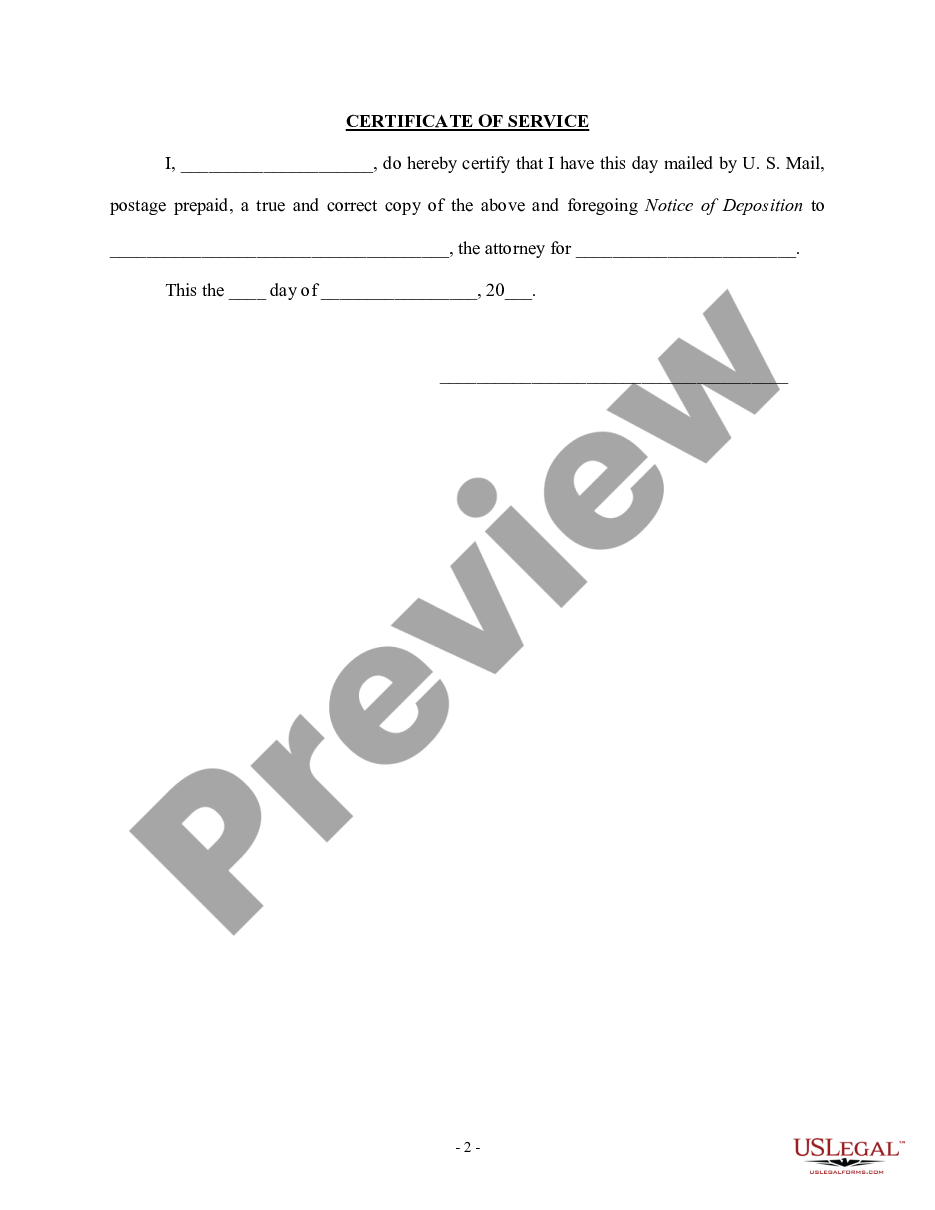 page 1 Notice to Take Deposition - Discovery preview