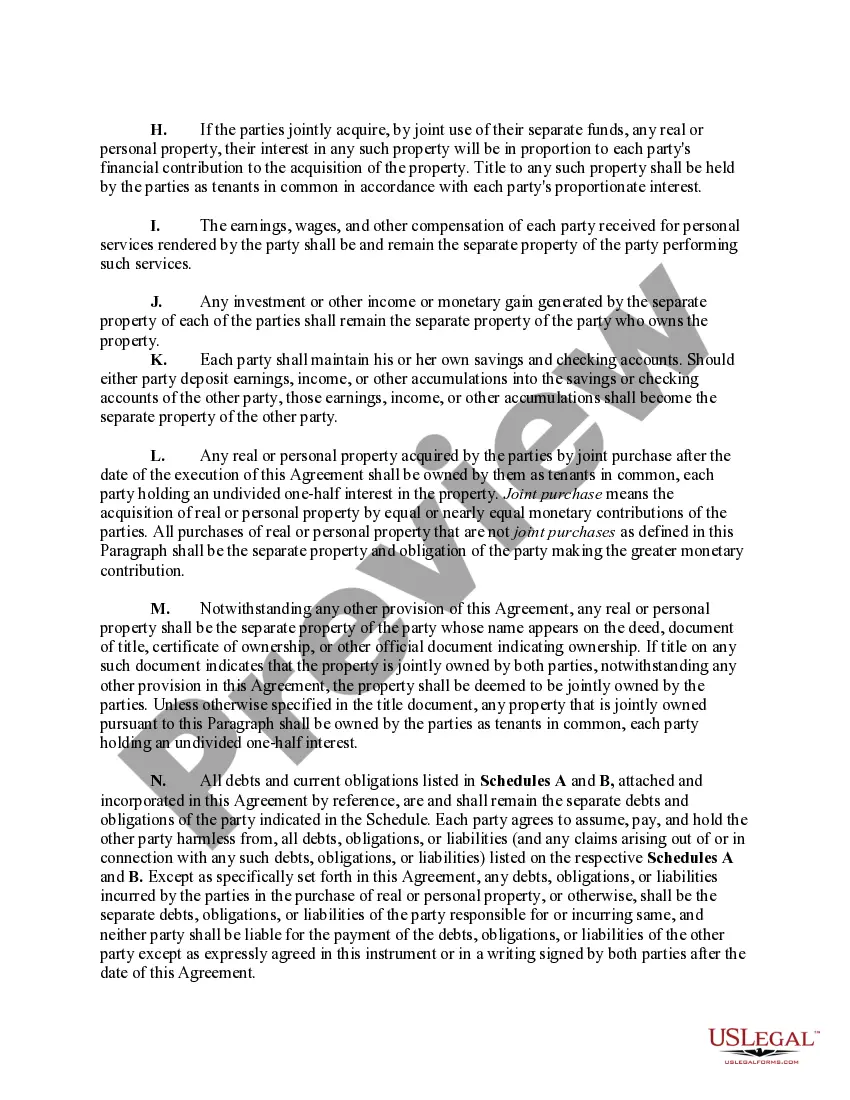 Preview Cohabitation Agreement Between Parties Living Together but Remaining Unmarried with Residence Owned by One of the Parties