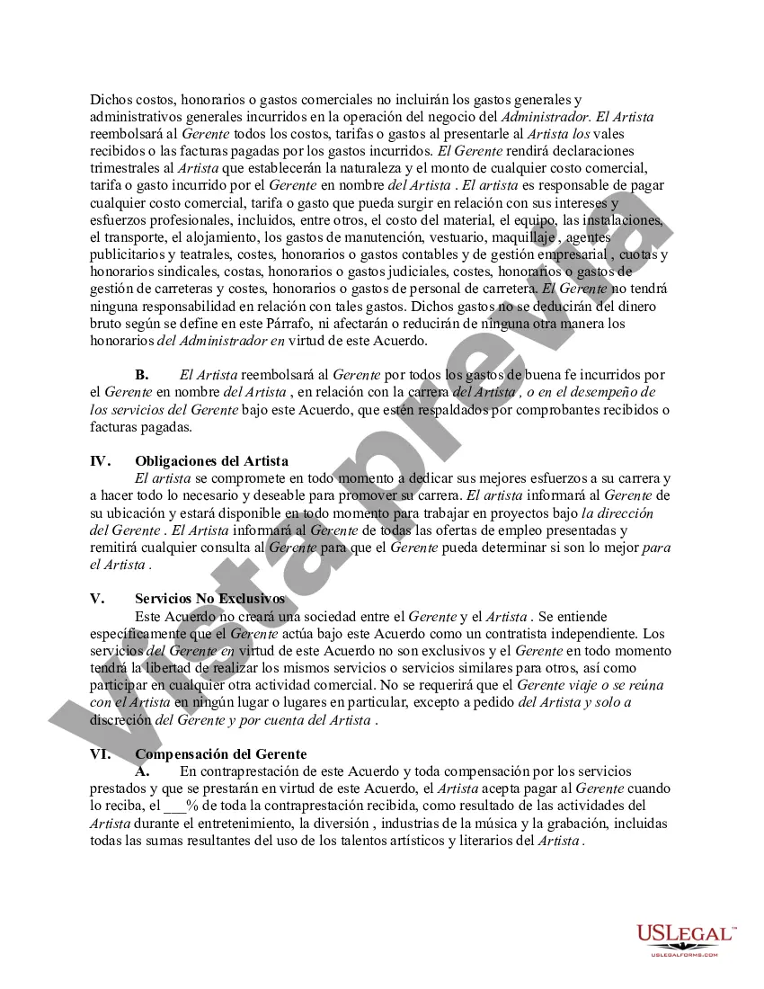 Preview Acuerdo Laboral Entre Músico y Gestor Personal