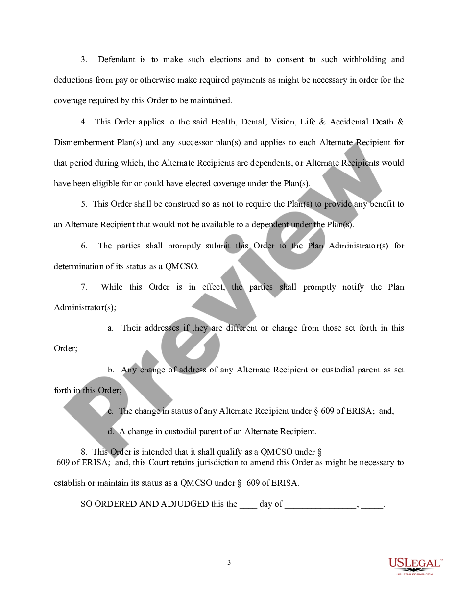 page 2 Qualified Medical Child Support Order preview