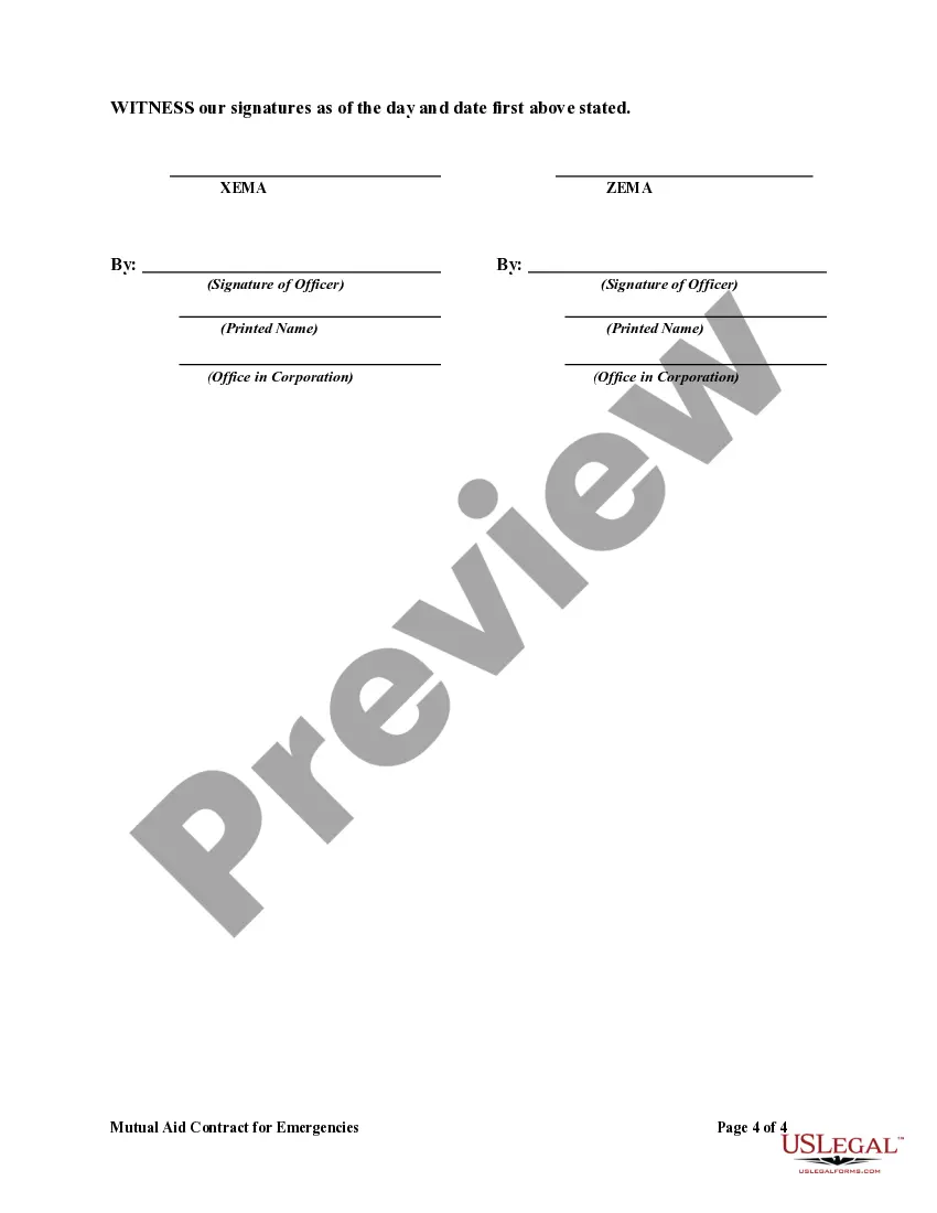 Preview Mutual Aid Contract for Emergencies