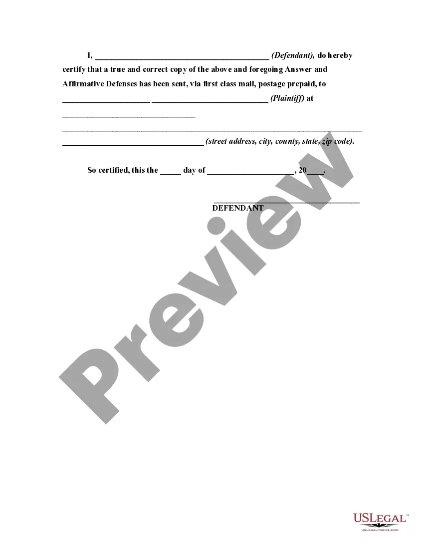 Get Answer by Defendant in a Civil Lawsuit Alleging the Affirmative Defense of Contributory Negligence Preview Answer by Defendant in a Civil Lawsuit Alleging the Affirmative Defense of Contributory Negligence