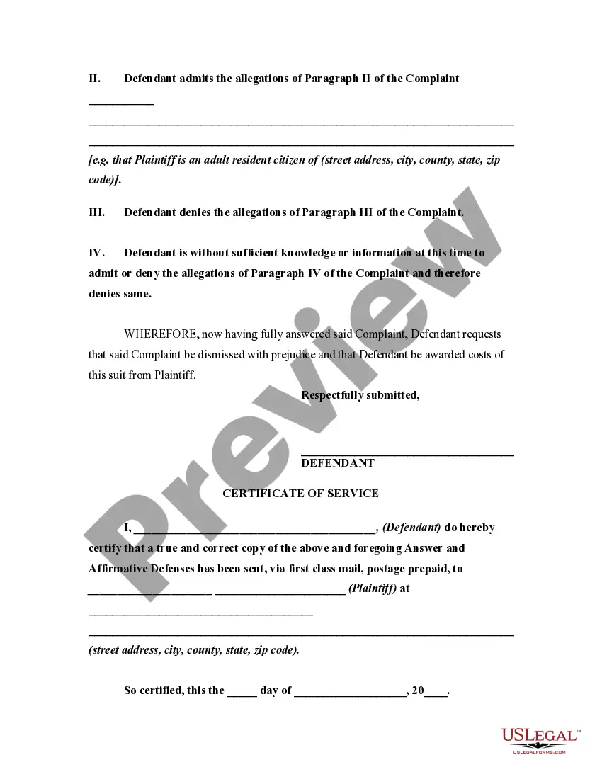 Get Answer by Defendant in a Civil Lawsuit Alleging the Affirmative Defense of the Cause of Action being Barred by the Appropriate Statute of Limitations Preview Answer by Defendant in a Civil Lawsuit Alleging the Affirmative Defense of the Cause of Action being Barred by the Appropriate Statute of Limitations