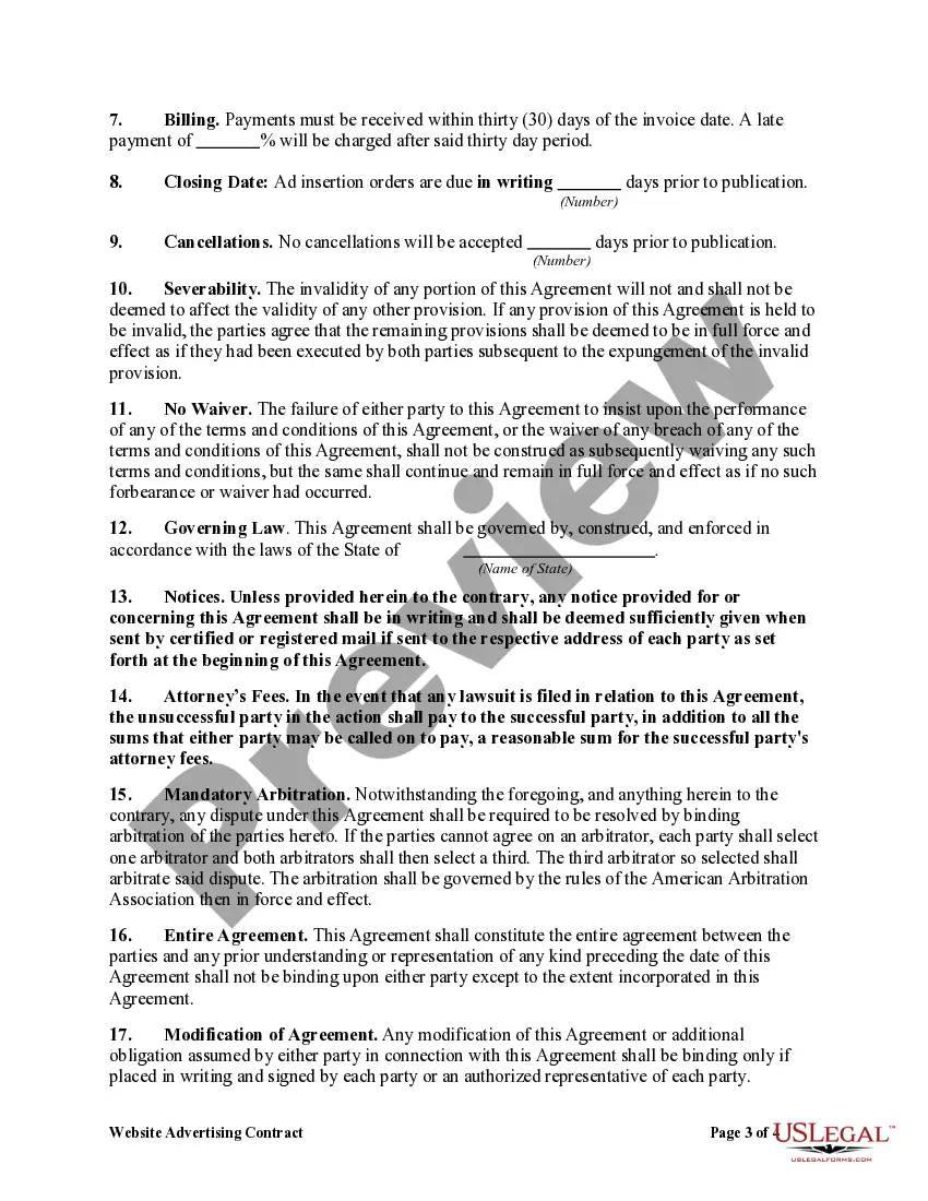 Get Website Advertising Contract Preview Website Advertising Contract