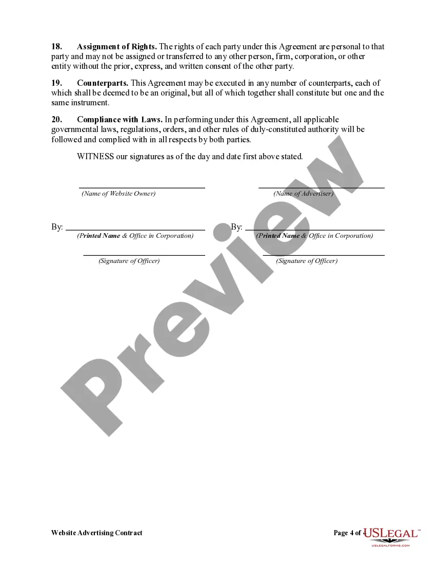Get Website Advertising Contract Preview Website Advertising Contract