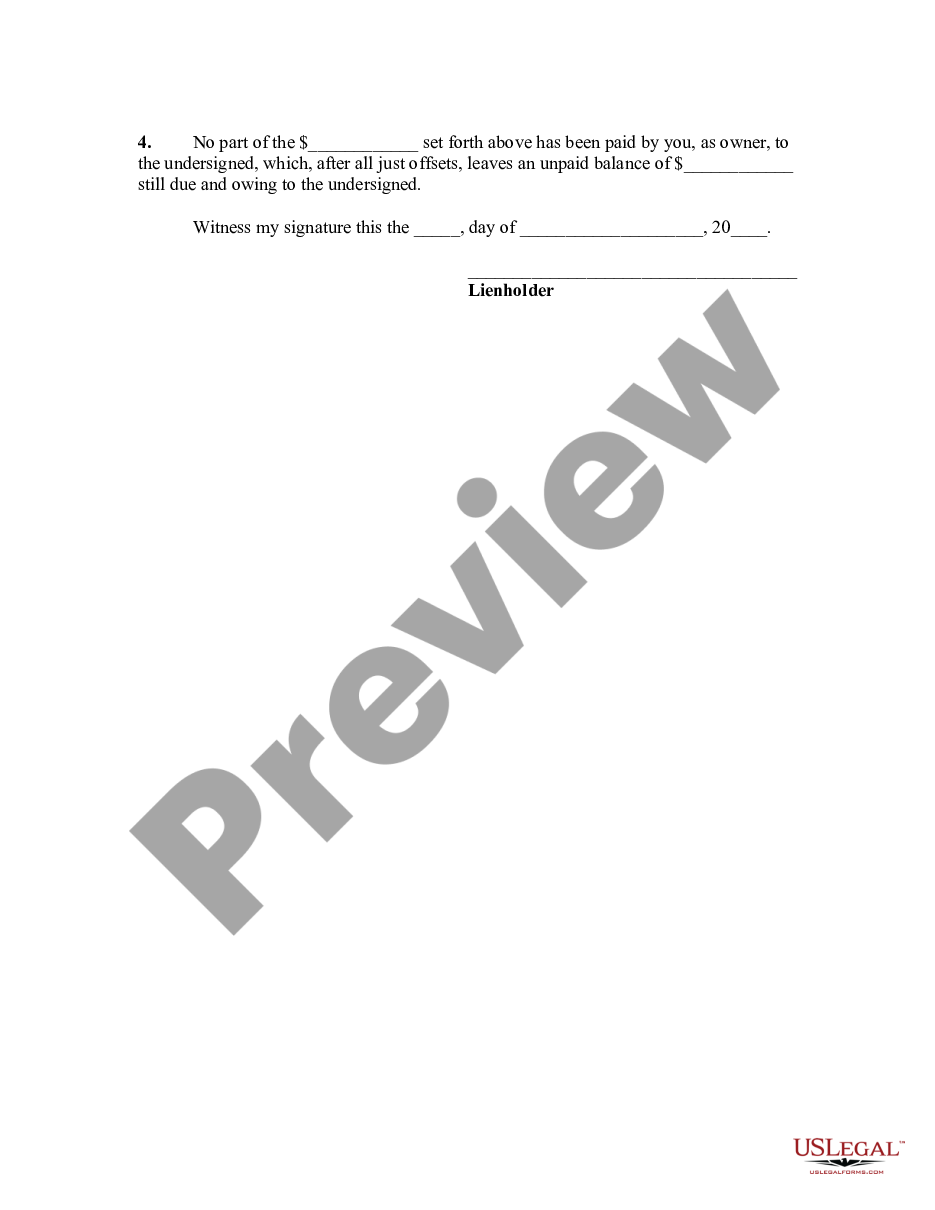 page 1 Notice of an Artisans Common Law Lien preview