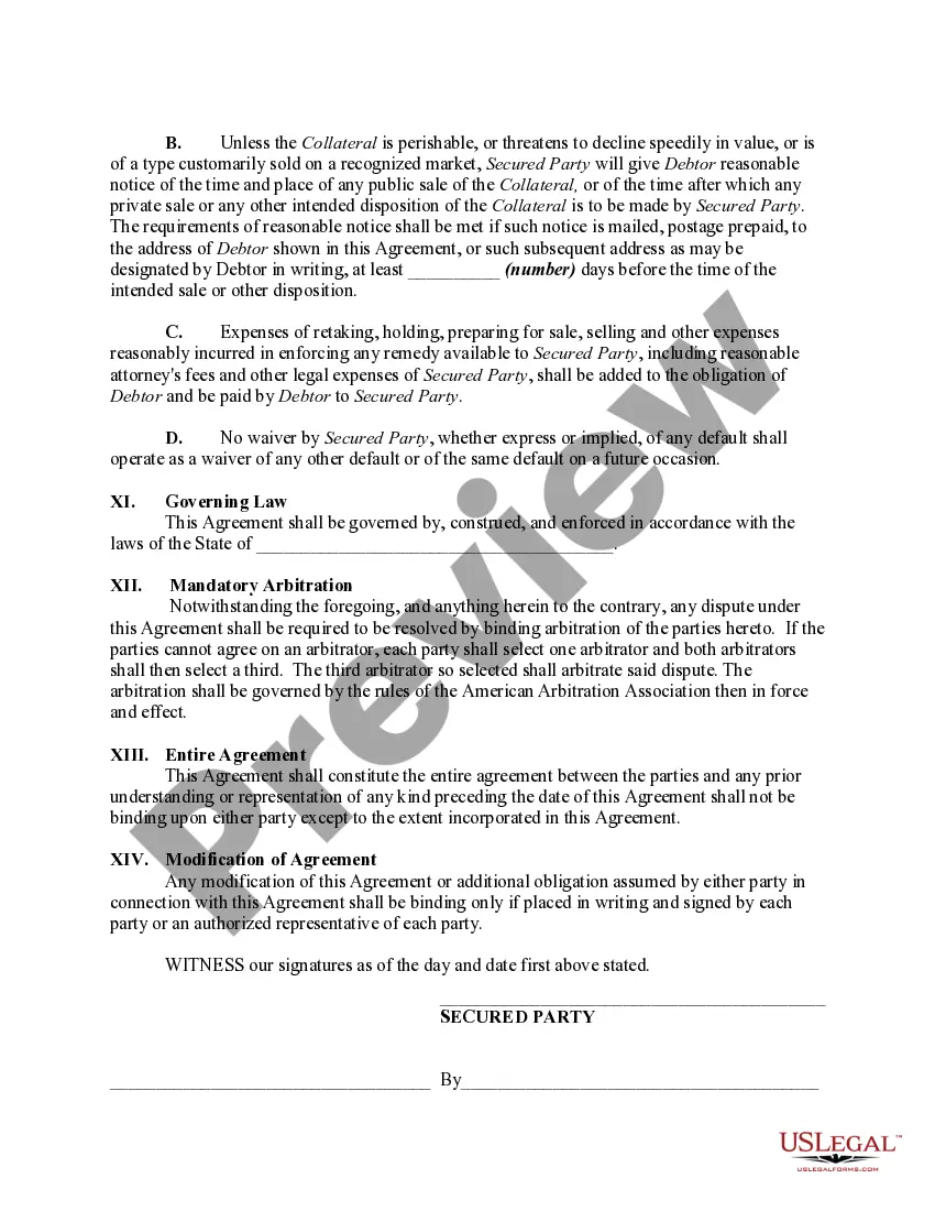 Get Security Agreement with Farm Products as Collateral Preview Security Agreement with Farm Products as Collateral