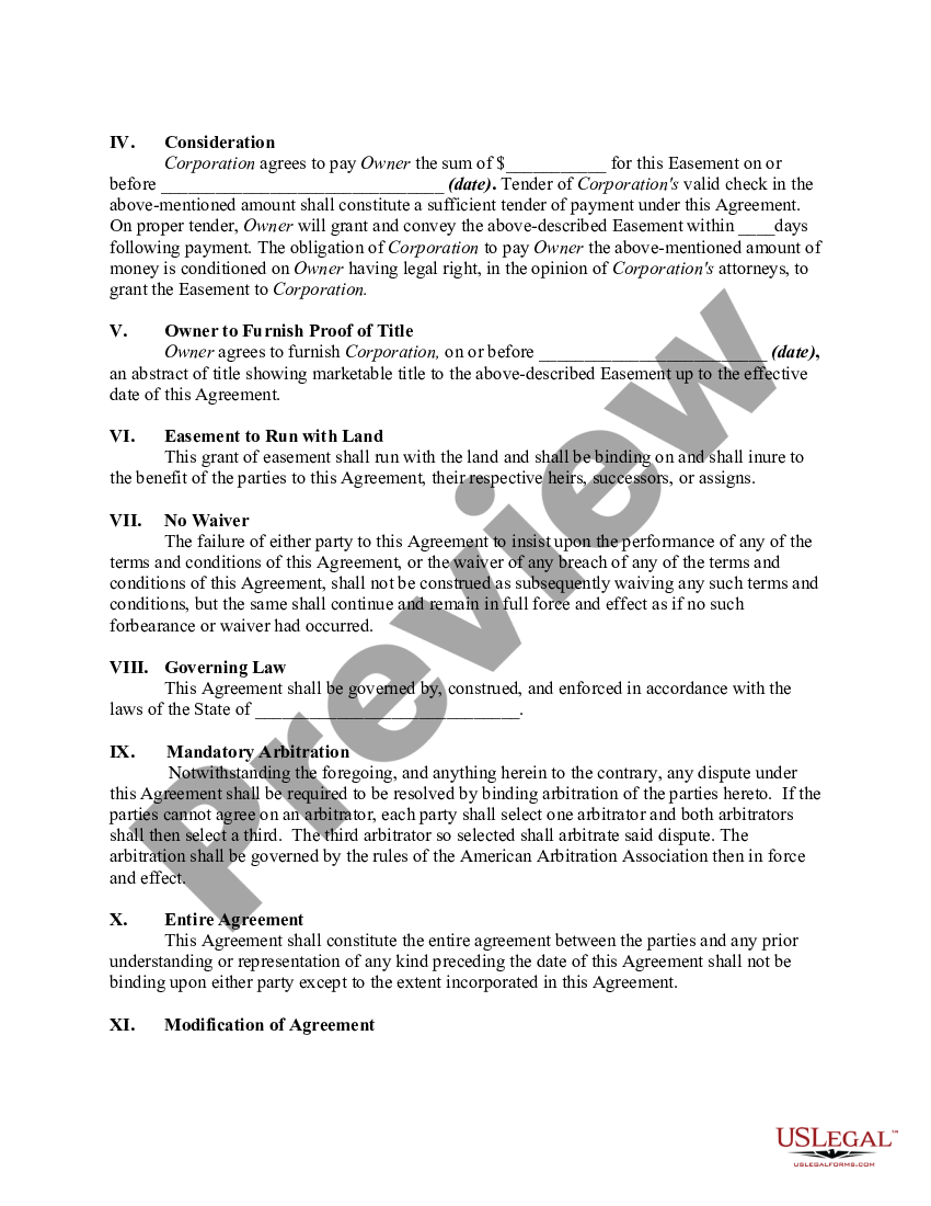 Contract or Agreement to Convey Easement for Driveway | US Legal Forms