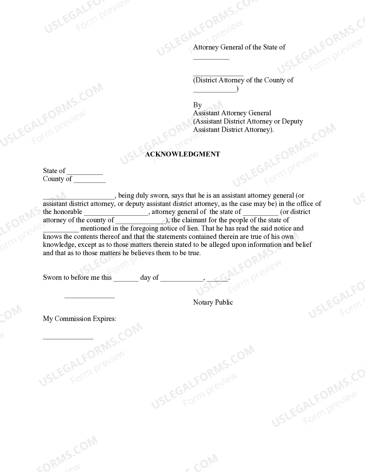 Preview Notice of Lien on Real Estate for Criminal Bond