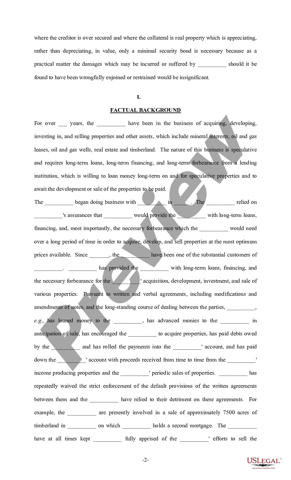 page 1 Sample Brief - Injunction preview