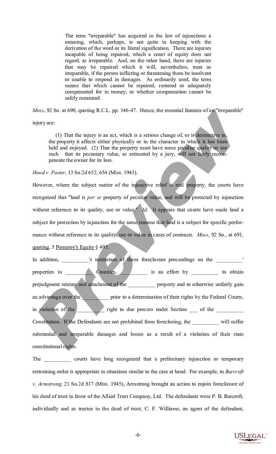 page 5 Sample Brief - Injunction preview
