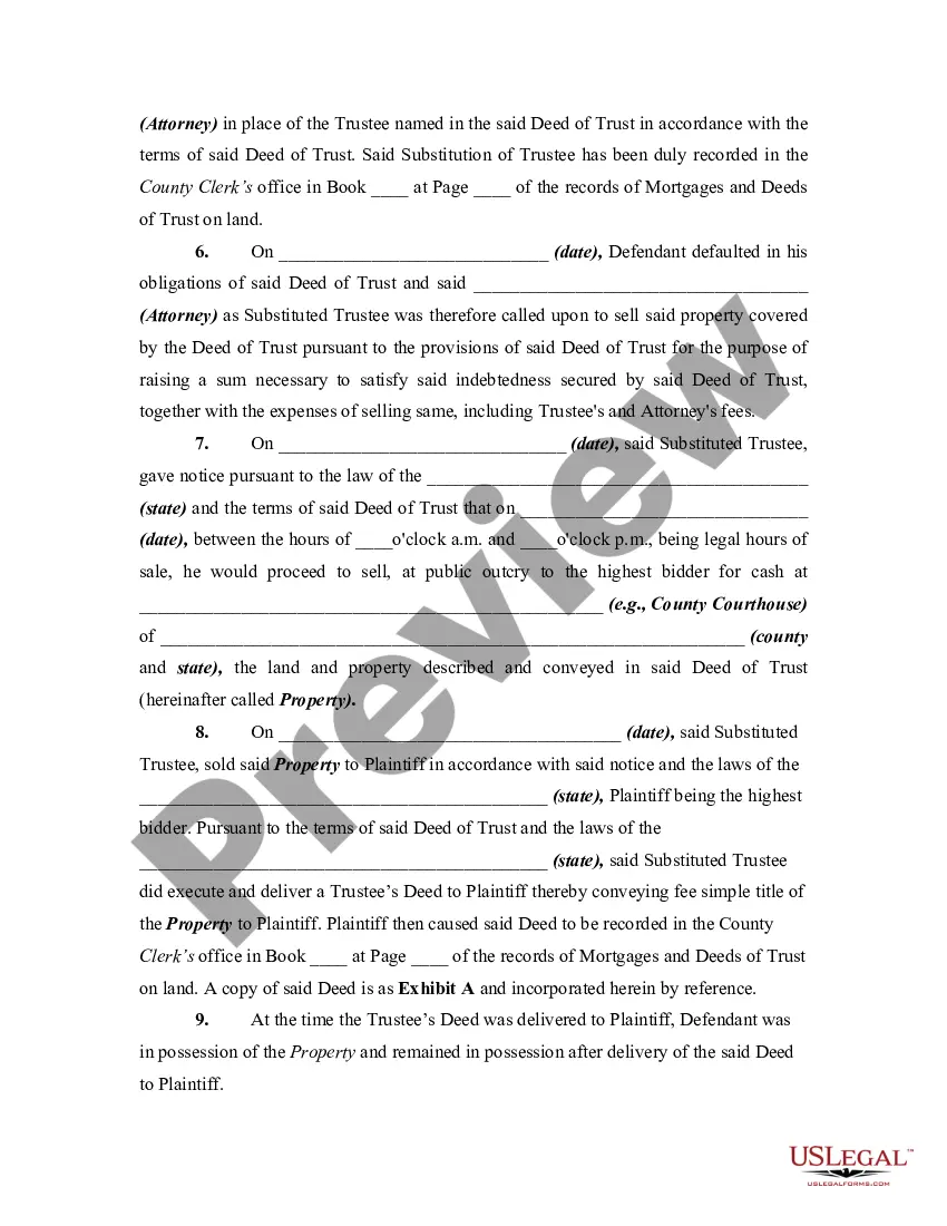 Class Action Complaint Against US Bank National Association For Wrongful  Foreclosure, TILA and Deceptive Practices, PDF, Deed Of Trust (Real  Estate)