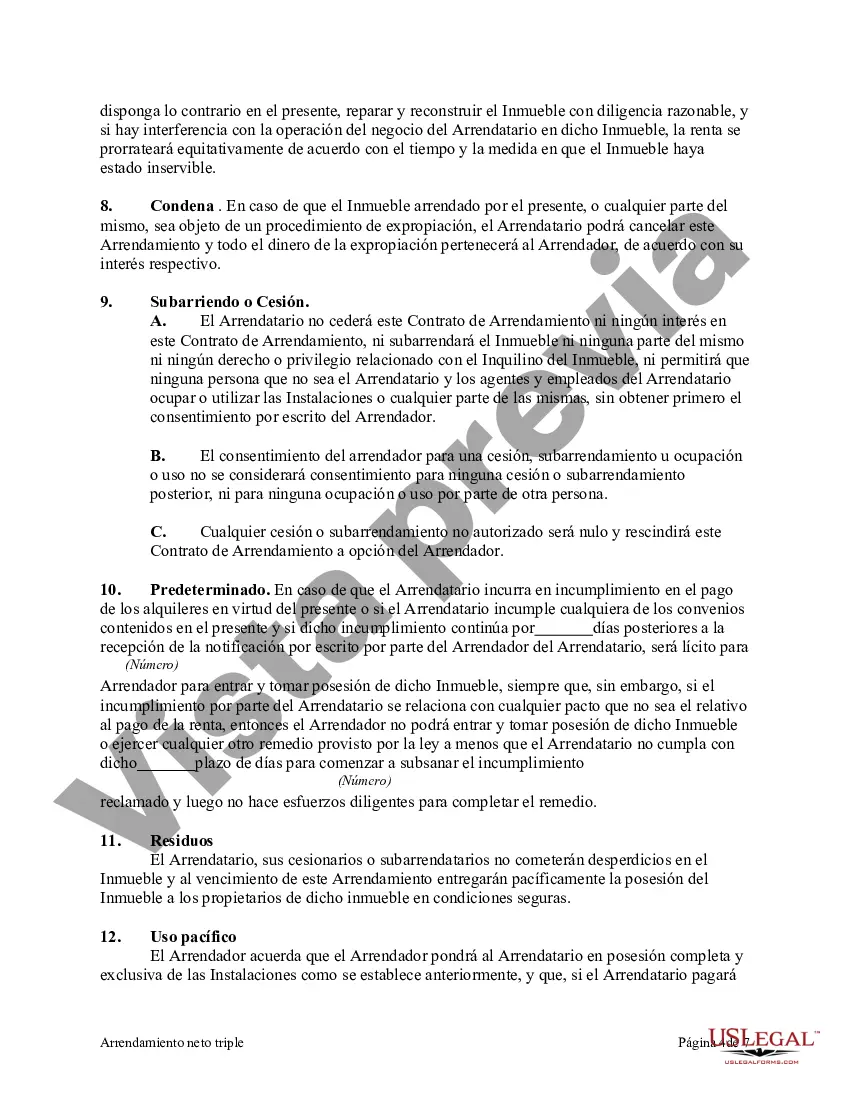 Preview Arrendamiento neto triple